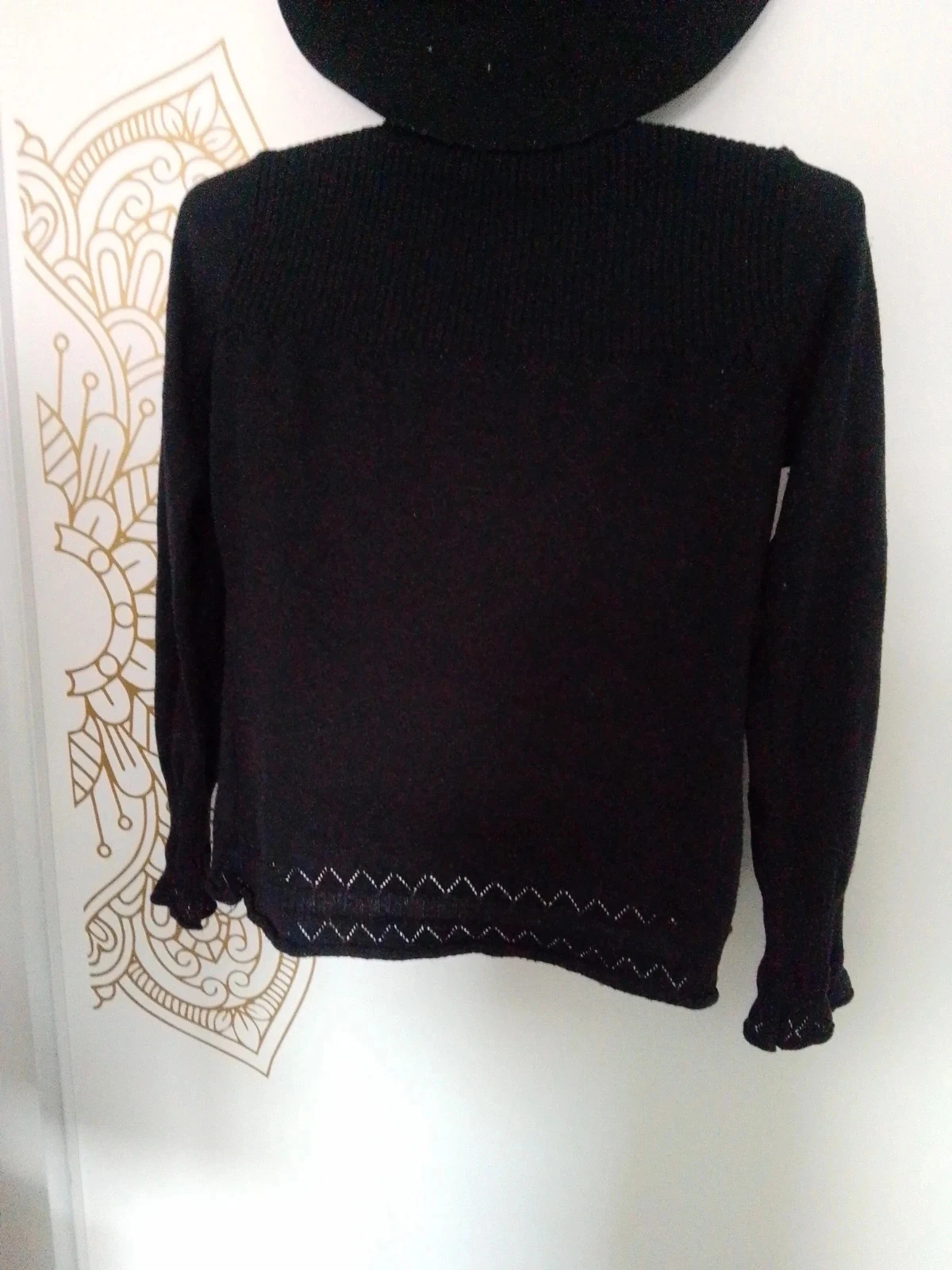 Chaleco negro bordado talla 36 bohemio – photo 2